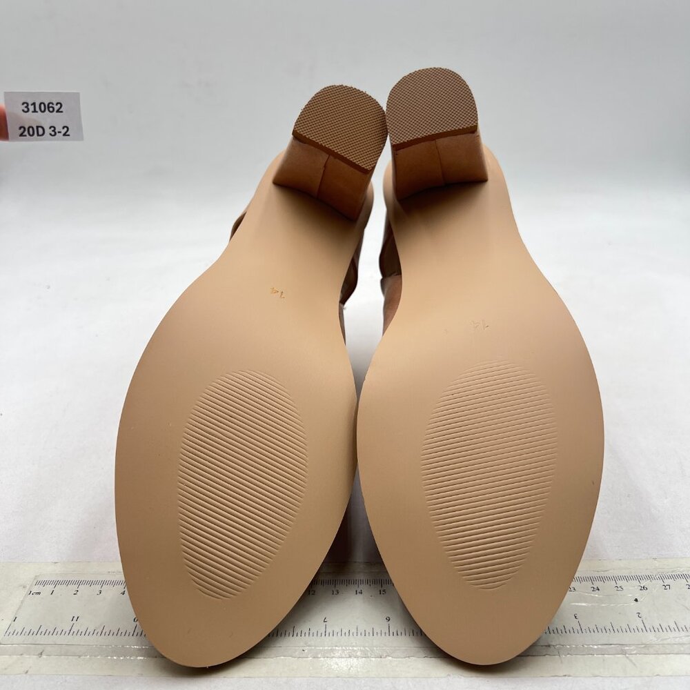 Ydn Apricot Peep Toe Booties Low Block Heels Back… - image 7